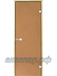Дверь Harvia STG 9x19 бронза (коробка осина)