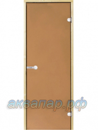 Дверь Harvia STG 7x19 бронза (коробка осина)