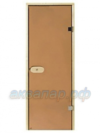 Дверь Harvia STG 8x21 бронза (коробка ольха) с овальной ручкой