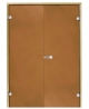 Дверь двойная Harvia STG 13x19 (коробка ольха) бронза