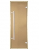 Дверь Harvia STG 9x19 бронза (коробка ольха) с длинной ручкой