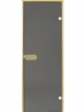 Дверь Harvia STG 8x21 серая (коробка ольха) с овальной ручкой