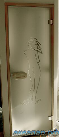 Дверь стеклянная Harvia STG 8x19 сатин "Фигура"